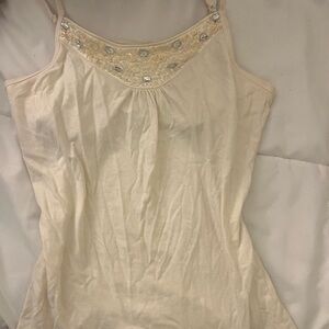 vintage cream gem tank top